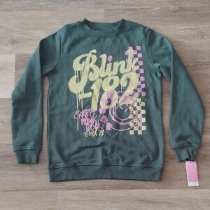 NWT Blink 182 Women's Graphic Sweatshirt Green Size XS